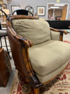 Schnadig Faux Bamboo/Fabric Arm Chair