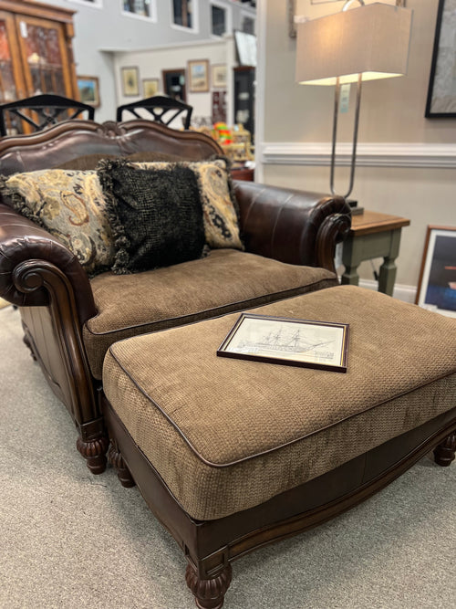 Oversized  Chair and Ottoman