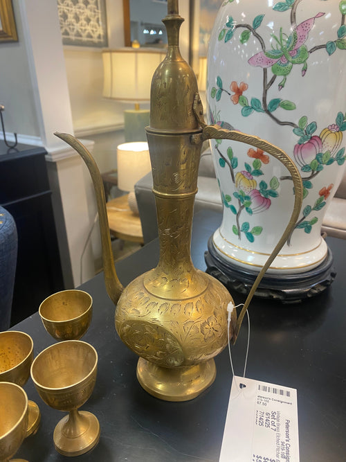 Brass Pitcher & Cordials