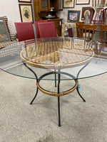Cane & Glass Dining Table