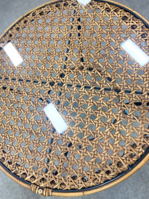 Cane & Glass Dining Table