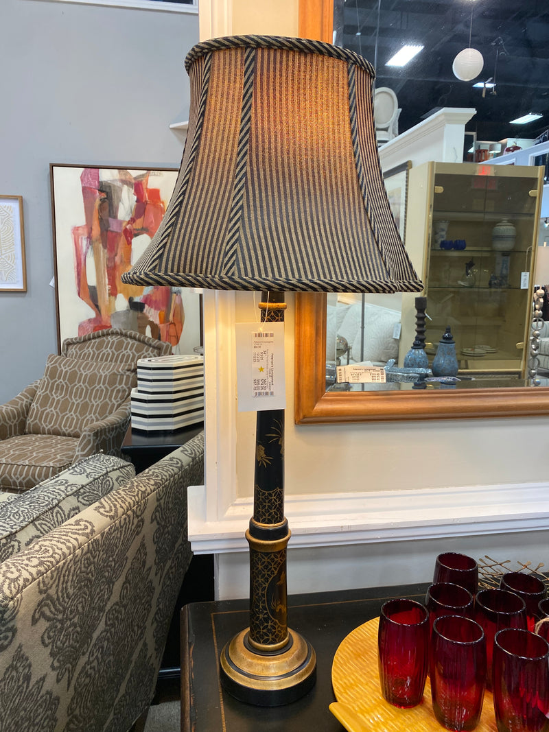 Asian Painted Wooden Lamp