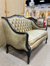 Leather Tufted Settee