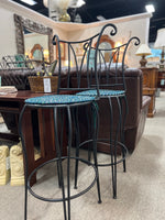 PAIR Wrought Iron Bar Stools