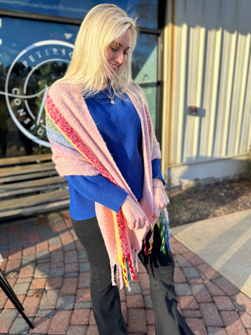 Oversized Rainbow Scarf