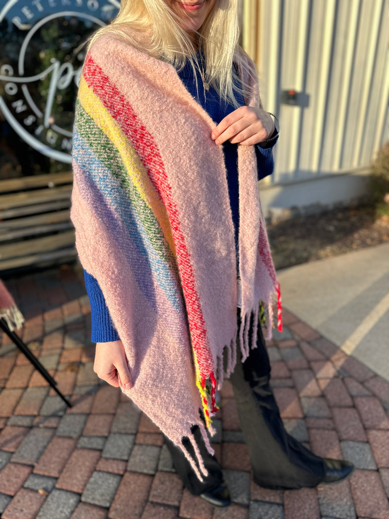 Oversized Rainbow Scarf